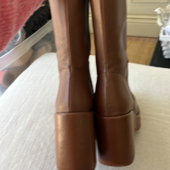 Revolve NWT Paloma Barcelo cognac wedge Platform comfortable comfortable boots❤️ - Picture 8 of 9